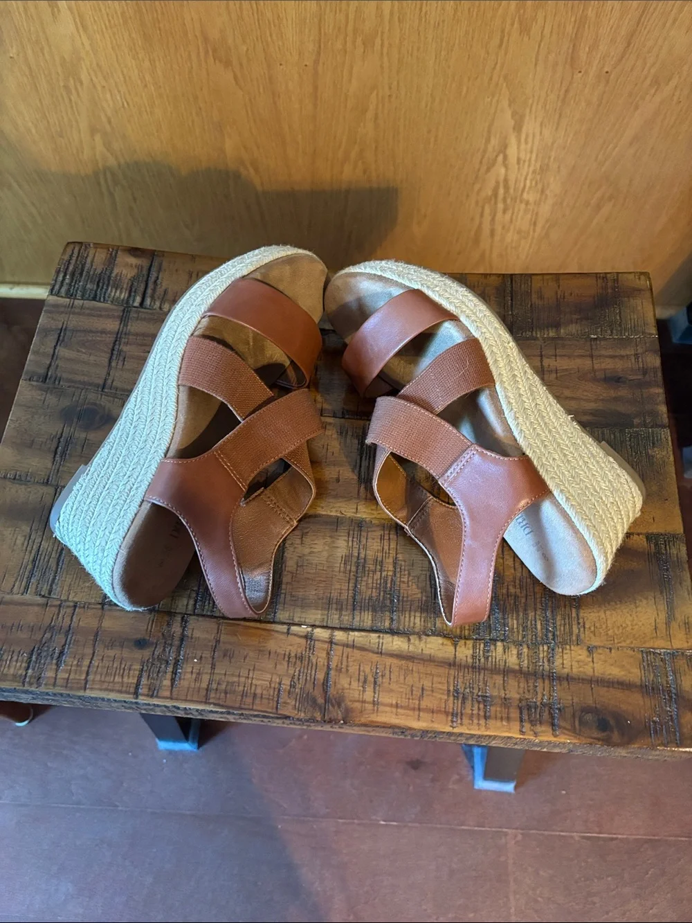 Dream Pairs, brown wedge sandal, 8